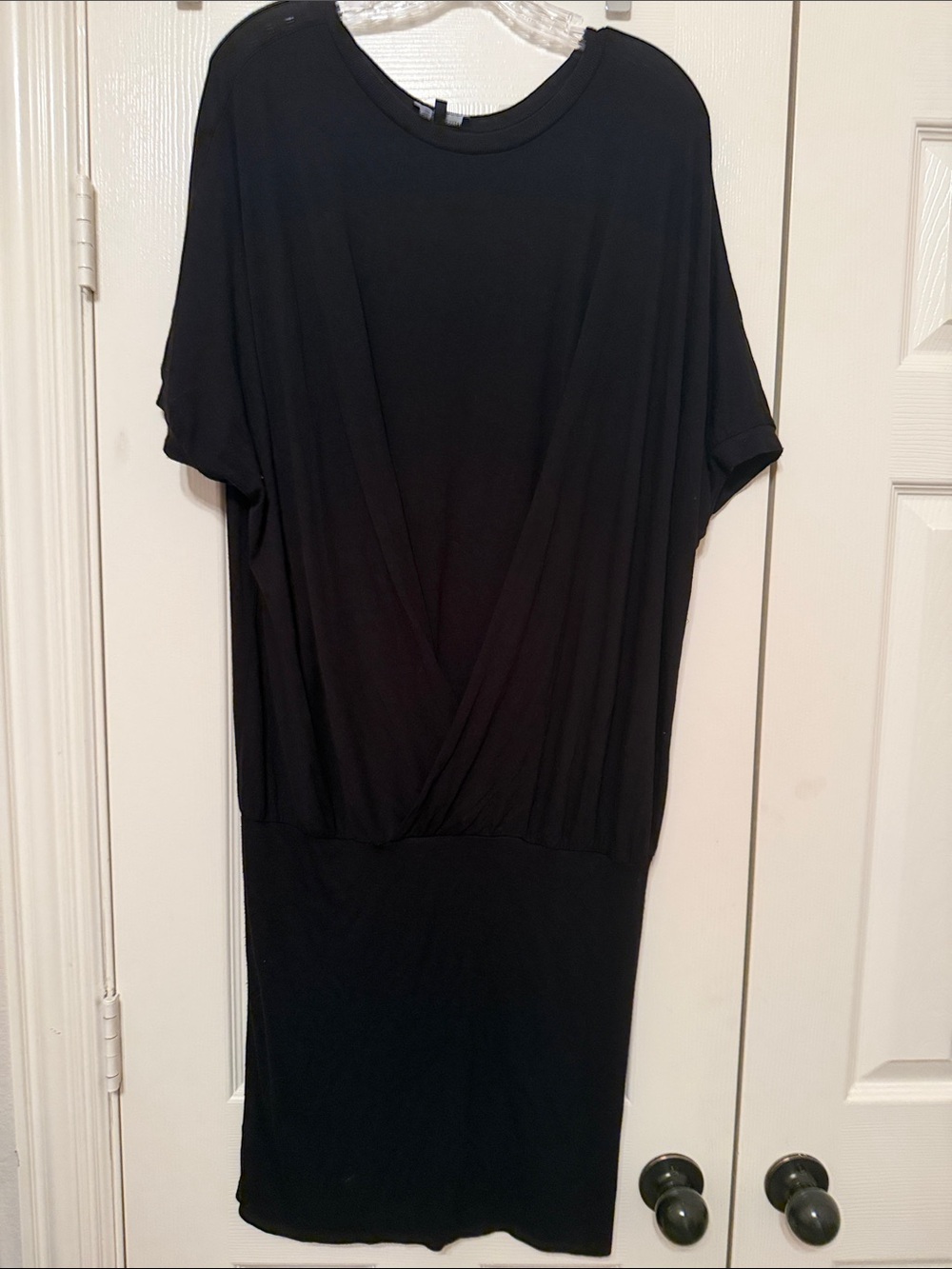 Universal Standard Black Draped Midi Dress Sz S (14-16)
